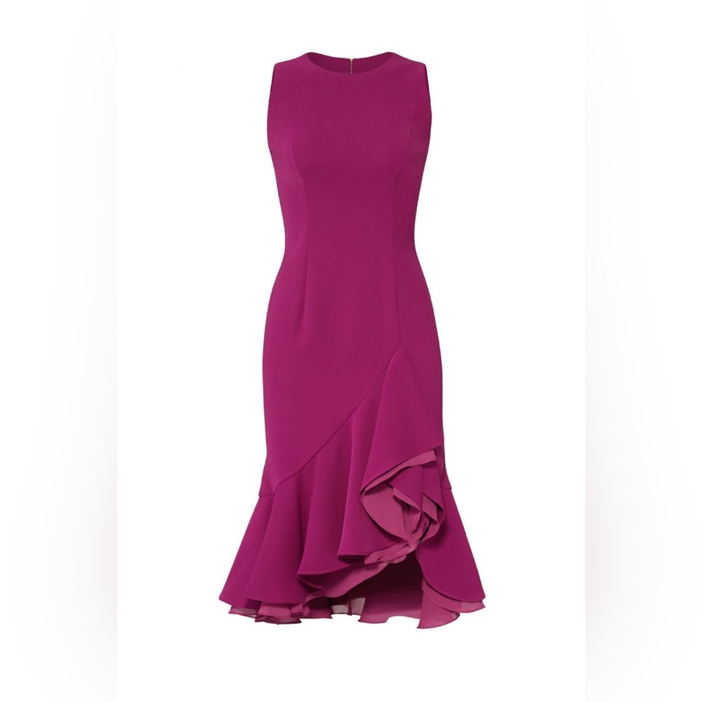Slate & Willow Magenta High Low Dress (A038)